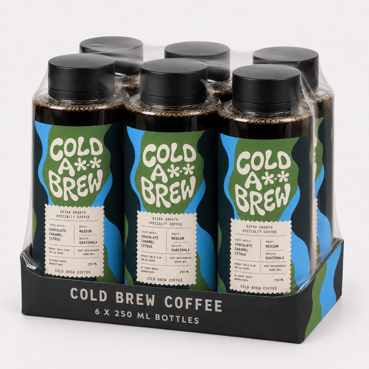 Cold A** Brew 6-pack of 250 ml bottles